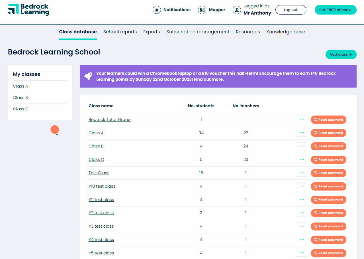 Manual schools: Adding/updating classes and learners – Bedrock Learning ...