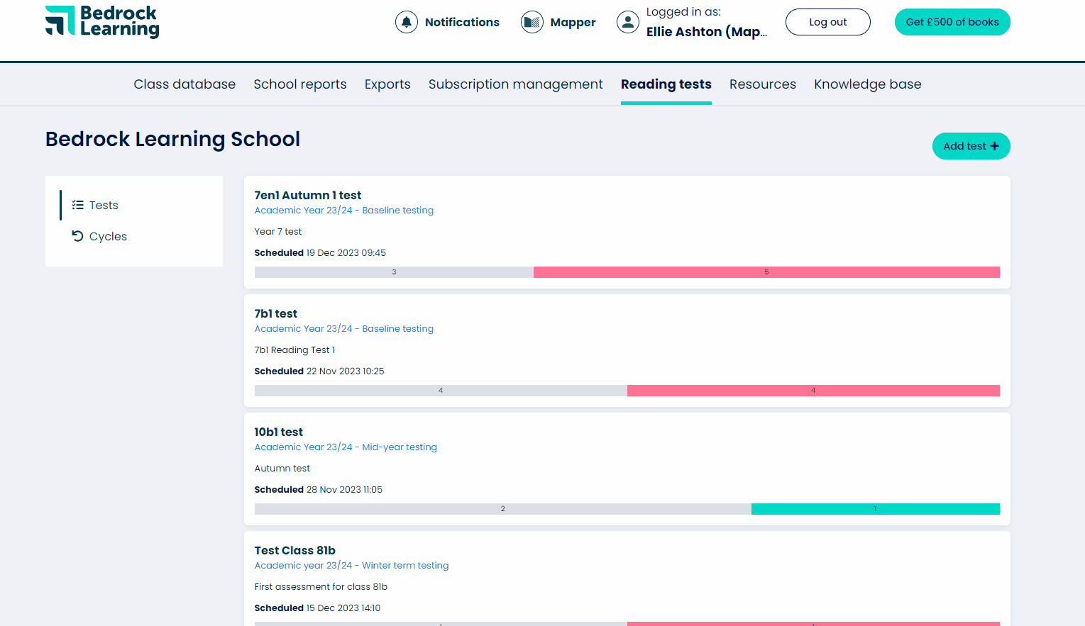 Viewing individual test statuses.gif